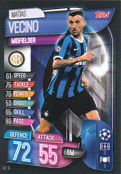 Matias Vecino Internazionale Milano 2019/20 Topps Match Attax CL #INT9